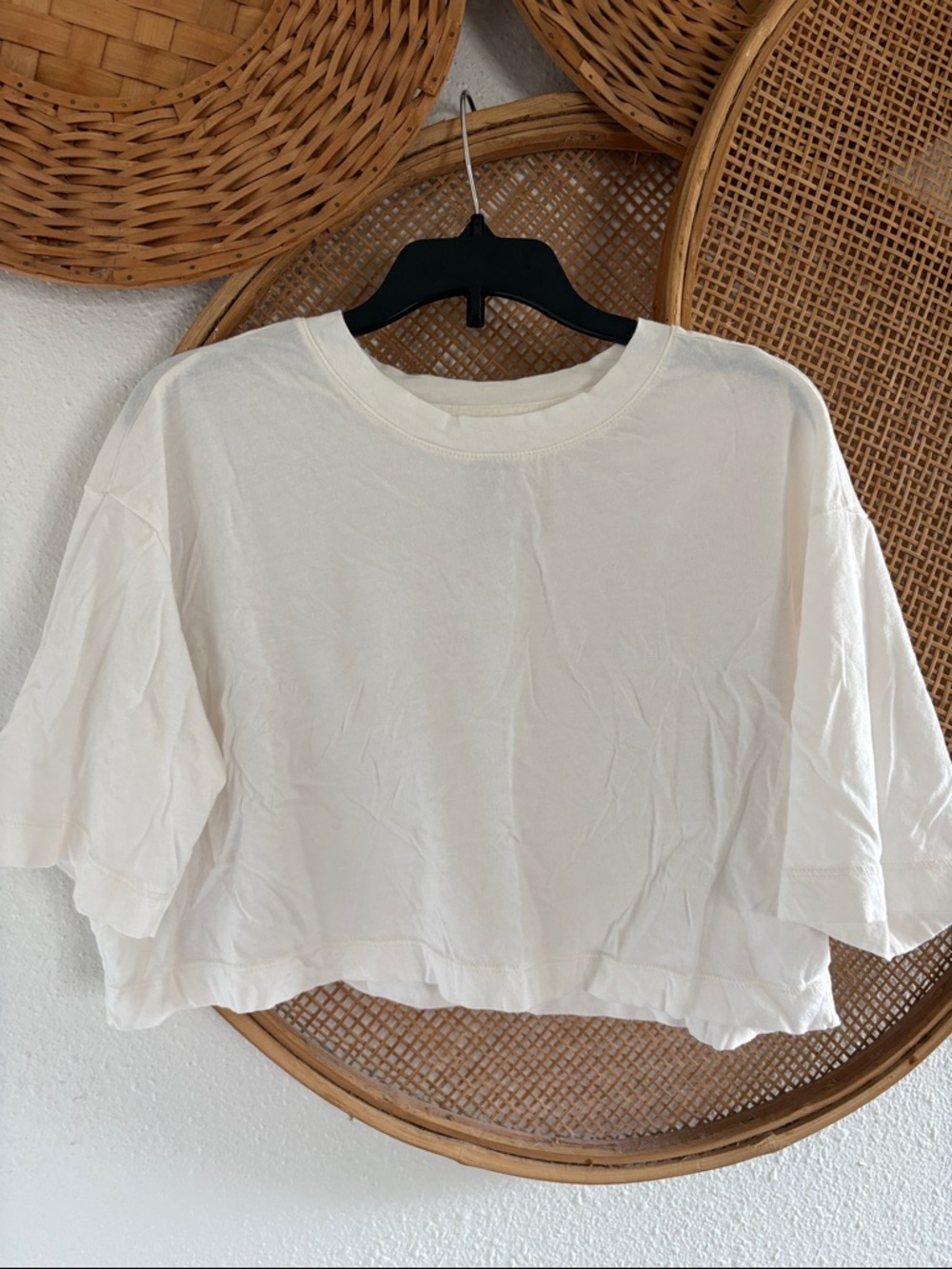 Urban Outfitters Crop top Cream Cropped Boxy Tee
